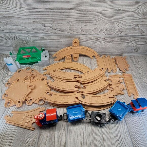48‎ Pc Fisher Price Flip Track 1992 Road Train Railway Railroad Replacement Vtg - Picture 1 of 14